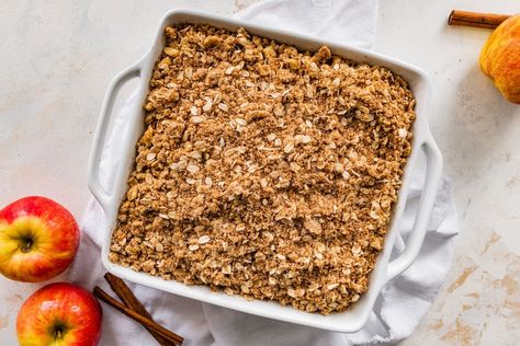 Healthy Apple Crisp - Eating Bird Food Apple Crisp Healthy Clean Eating, Ambitious Kitchen Apple Crisp, Clean Eating Apple Crisp, Eating Bird Food Apple Crisp, Paleo Apple Crisp With Oats, Healthy Apple Crisp, Gluten Free Apple Crisp, Oatmeal Toppings, Eating Bird Food