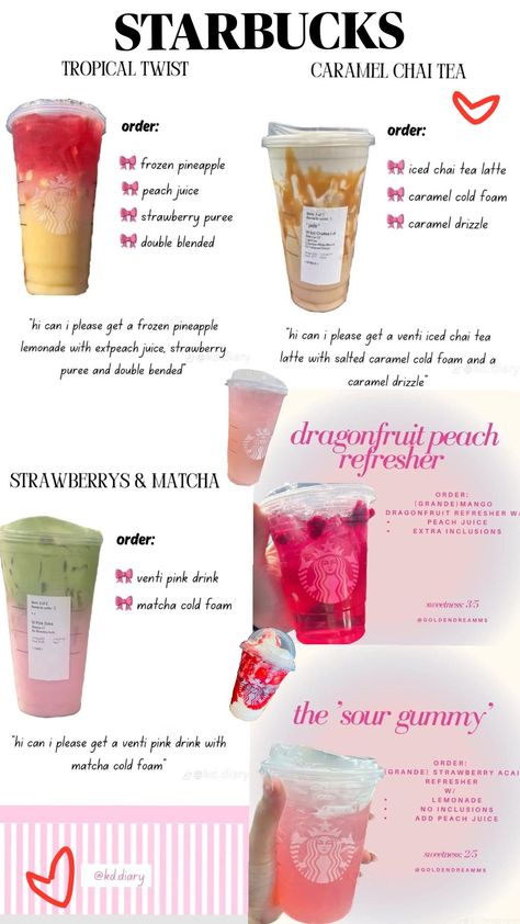 Starbucks Recipes How To Order, Starbucks Recipes Blended, Starbucks Make At Home, Starbucks Secret Menu Drinks Recipes, Starbucks Drinks What To Order, Yummy Starbucks Drinks Frappe, Starbucks Drinks To Ask For, Starbucks Drinks For Picky Eaters, Secret Starbucks Refreshers