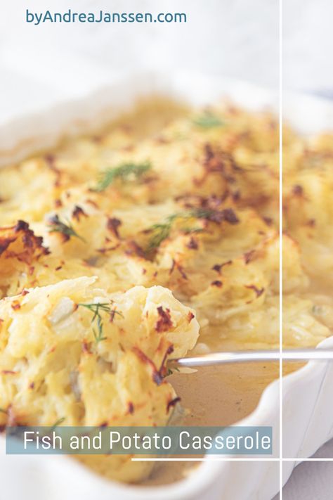 Potato Casserole Healthy, Cod Casserole, Fish Casserole Recipes, Casserole With Potatoes, Fish Casserole, Casserole Healthy, Creamy White Wine Sauce, Mashed Potato Casserole, Creamed Potatoes