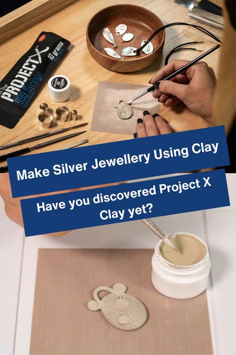 Make silver jewellery using clay Silver Clay Ideas, Art Clay Silver Tutorial, Silver Clay Jewelry Ideas, Silver Clay Jewelry, Clay Jewelry Ideas, Silver Clay, Metal Clay Jewelry, Project X, Metal Stars