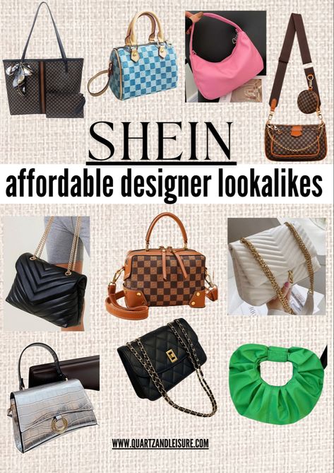 Today’s post features all the best deisgner dupe bags on Shein in 2022, and they’re all under $30! Find all your favorite designer dupe handbags for less! You can also use my code QUARTZ3155 for an additional 15% off your order. Ladies Purses Handbags, Trending Purses, Leather Hand Bags For Women, Anthropologie Mirror, Cheap Designer Bags, Classy Purses, Side Purses, Accessories Guide, Ready Outfits