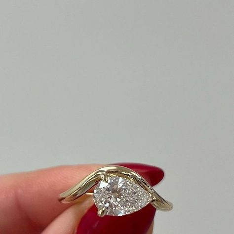 Shahla Karimi on Instagram: "An SK Best Seller: The East-West Pear Eye Ring 💍 #diamonds #engaged #engagementring" East West Pear Engagement Ring, Sideways Pear Engagement Ring, Shahla Karimi, Pray Daily, Fancy Accessories, Pretty Engagement Rings, Pear Diamond Rings, Ring Trends, Pear Engagement Ring