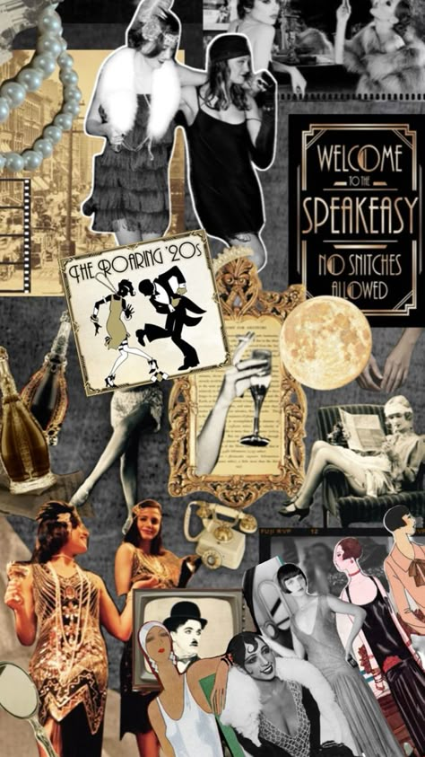 Speakeasies 1920s, The Roaring Twenties Aesthetic, Roaring 20s Moodboard, Anni 20 Aesthetic, 1920 Speakeasy Fashion, Gatsby Party Aesthetic, Roaring Twenties Aesthetic, The Roaring 20s Aesthetic, Speakeasy Fashion