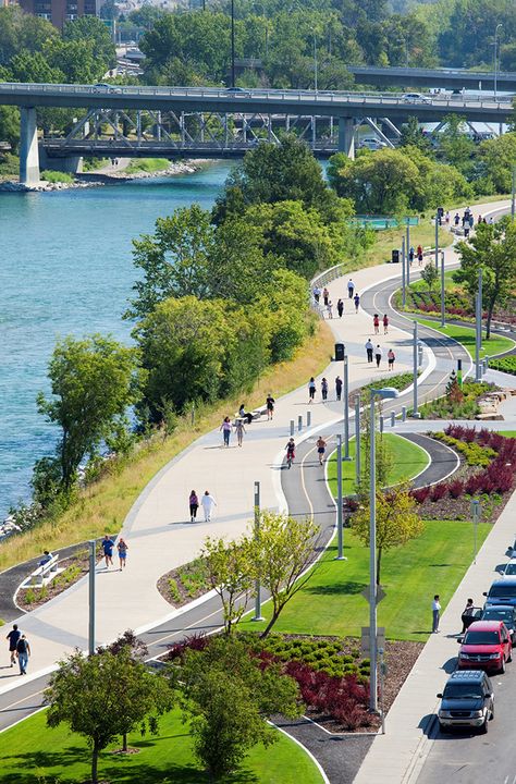 We’re thrilled to see ‘Bow RiverWalk’ by Stantec entered into the #waterfrontaward | #Calgary #Canada © Roy Ooms Photography Riverside Urban Design, Khost Afghanistan, Riverside Landscape, Urban Places, Waterfront Architecture, River Design, Streetscape Design, Landscape Architecture Plan, Urban Design Architecture