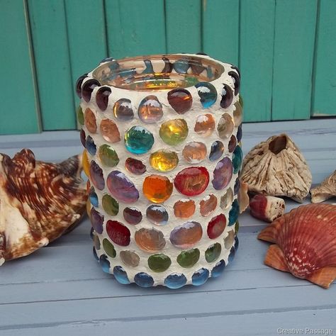 Mosaic Candle Holders Diy, Marble Jar, Mosaic Candle Holders, Mosaic Candle, Marble Candle Holder, Jar Candle Holder, Marble Candle, Diy Candle Holders, Mosaic Projects