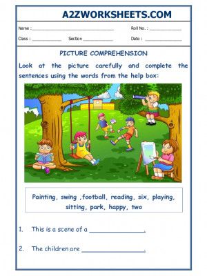 Worksheet of Reading for Second-Grade Picture Comprehension Grade 2, Picture Composition For Class 2, Rainy Picture, Remedial Teaching, Free Reading Comprehension Worksheets, Phonics Reading Passages, Picture Comprehension, Creative Worksheets, Sequencing Worksheets