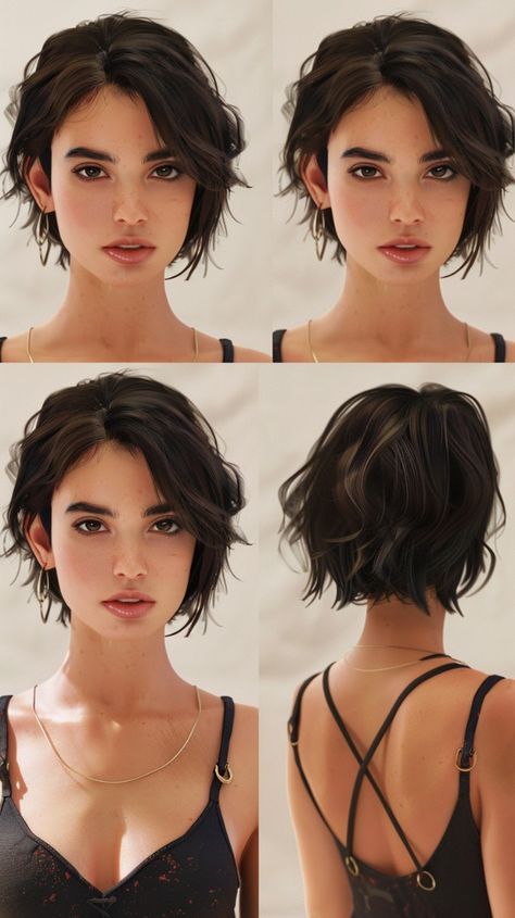 Tall Face Haircut, Hair Grunge Short, Short Haircut With Long Bangs, Short Hairstyle Women Edgy, Short Emo Haircuts For Women, Short Grunge Hair Pixie Cuts, Monica Short Hair, Grunge Bob Haircut, Alt Bob Haircut