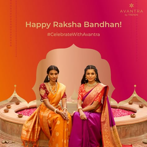 On the occasion of Raksha Bandhan, tag your siblings on this post to remind them of how much they mean to you. #CelebrateWithAvantra #RakshaBandhan #HappyRakshaBandhan #AvantrabyTrends #EthnicWear #Saree #Elegant #Style #FestiveCollection Diwali Creatives, Christmas Creatives, Brand Layout, Rakhi Wishes, Saree Elegant, Wedding Background Wallpaper, New Year Post, Media Branding Design, Reel Cover