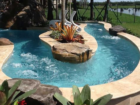 Backyard Lazy River, River Pool, Lazy River Pool, Exercise Pool, Moderne Pools, Pool Cost, Florida Beach House, Luxury Swimming Pools, Pool Shapes