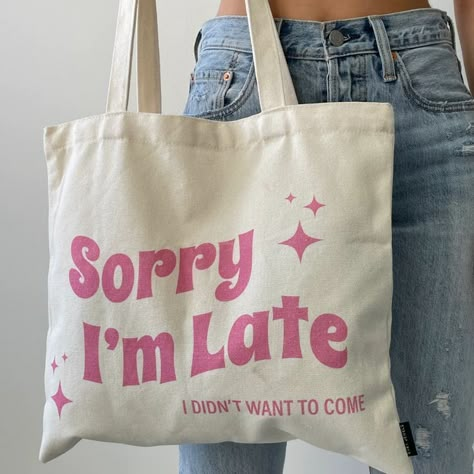 Diy Tote Bag Design, Handpainted Tote Bags, Sacs Tote Bags, Tote Bag Ideas, Diy Tote, Aesthetic Tiktok, Diy Tote Bag, Cute Tote Bags, Pretty Bags