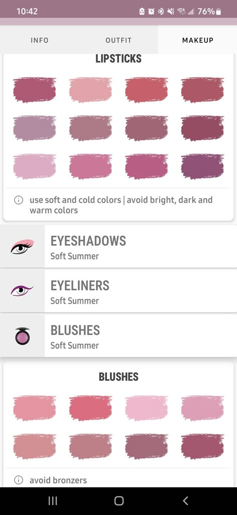 Soft Summer Color Palette Lipstick, Blush For Soft Summer, Soft Summer Eyeshadow Palette, Soft Summer Blush Color, Soft Summer Blush, Soft Summer Color Palette Hair, Soft Summer Color Palette Makeup, Hijiri Byakuren, Summer Colour Analysis