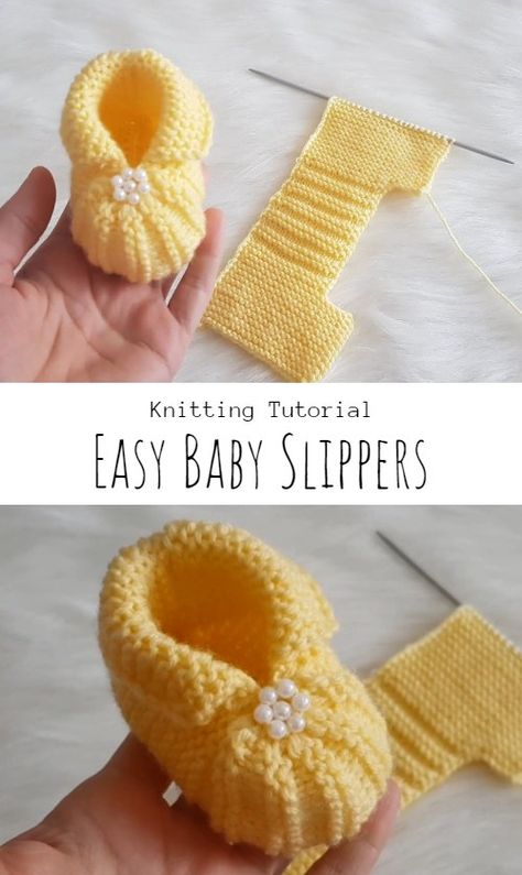 Knit Easy Baby Slippers Baby Knitting Free, Easy Baby Knitting Patterns, Baby Booties Free Pattern, Knit Slippers Free Pattern, Crochet Baby Booties Pattern, Knitted Slippers Pattern, Baby Booties Knitting Pattern, Baby Booties Pattern, Knit Baby Booties