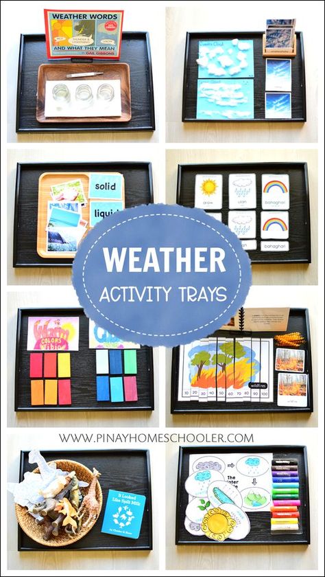 Kindergarten Weather, Weather Activities Preschool, Weather Activities For Kids, Montessori Trays, Montessori Activities Preschool, Preschool Weather, Weather Activity, Preschool Montessori, Montessori Science