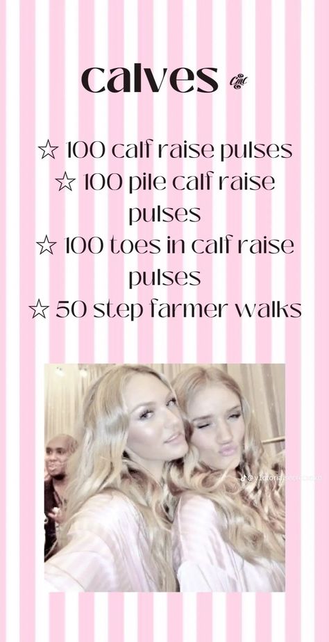 Victoria Secret Angel Workout, Angel Tips, Calves Workout, Angel Workout, Vs Workout, Victoria Secret Diet, Teen Workout Plan, Model Beauty Secrets, Model Workout