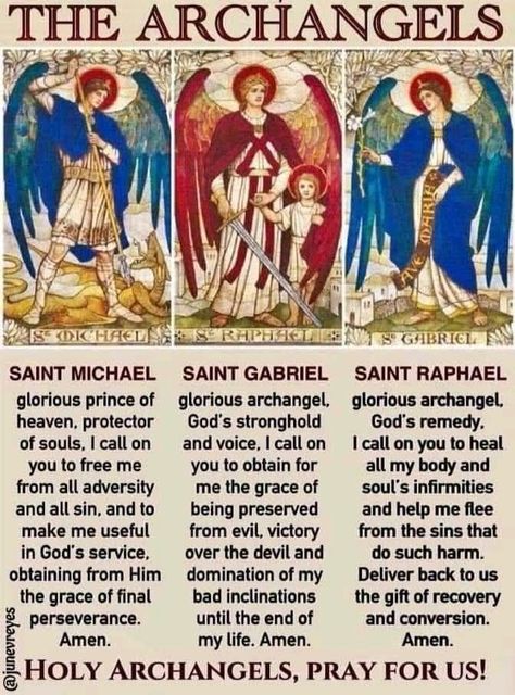 St Michael Prayer, Saint Raphael, The Archangels, Seven Archangels, Archangel Prayers, Saint Gabriel, Catholic Beliefs, Archangel Raphael, Angel Prayers