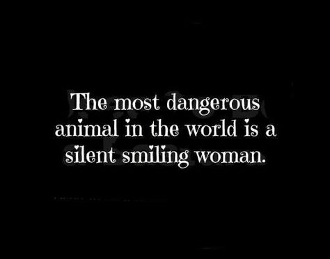 The most dangerous animal in the world is a silent smiling woman. Smiling Woman, Being Beautiful, Fun Image, Passionate People, Visual Inspiration, Lingerie Shop, Art And Photography, Woman Quotes, Great Quotes