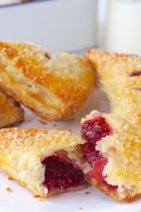 Raspberry Puff Turnovers Recipe Turnover Recipes, Raspberry Recipes, King Food, Raspberry Filling, King Arthur Flour, Flaky Pastry, Puff Pastry Recipes, Sweet Rolls, Hand Pies