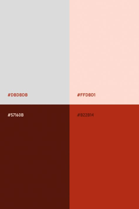 Warm color combination of reds and gray Red Wedding Colour Schemes, Color Palette Reds, Complimentary Colors For Red, Tomato Red Color Palette, Colors With Red, Pink And Red Colour Scheme, Gray Red Color Palette, Neutral Red Color Palette, Color Palette With Maroon