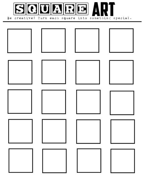 Square Drawing Ideas, Art Sub Lessons, Square Drawing, Art Sub Plans, Classe D'art, Art Handouts, Art Worksheets, Kids Imagination, School Art Projects