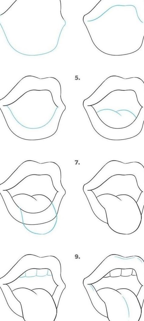 20 Easy Drawing Tutorials for Beginners - Cool Things to Draw Step By Step, Easy Drawing Tutorials for Beginners We live in beautiful times when all knowledge of the world is within reach of the Internet. Do you want to learn ..., Drawings Cool Things To Draw Easy, Things To Draw Easy, Cool Things To Draw, How To Draw Lips, Draw Lips, Drawing Ideas Easy, Draw Easy, Drawing Tutorials For Beginners, Easy Drawing Tutorial