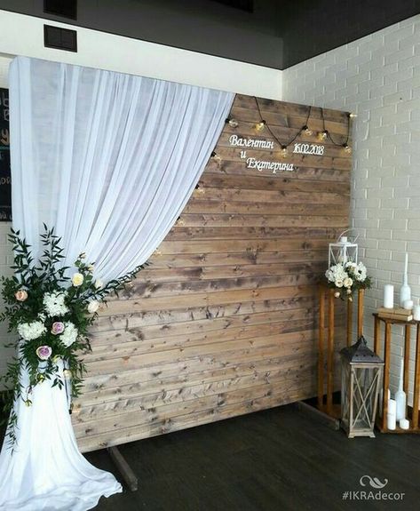 creative wooden wedding photo booth with white drapery #wedding #weddings #weddingideas #weddingbackdrops #hmp Photo Booth Backdrop Wedding, Rustic Wedding Decorations, Metal Barn, Wedding Photo Booth, בר מצווה, Photo Booth Backdrop, Cool Ideas, Romantic Weddings, Wedding Arch