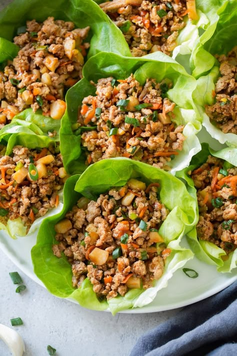 Turkey Recipes Healthy, Asian Lettuce Wraps, Turkey Lettuce Wraps, Ground Turkey Recipes Healthy, Lettuce Wrap Recipes, Ground Chicken Recipes, Lettuce Wrap, Health Dinner, Cooking Classy