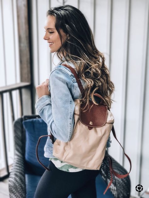 Longchamp Backpack Outfit Style, Longchamp Le Pliage Backpack Outfit, Le Pliage Backpack Outfit, Longchamp Backpack Outfit, Longchamp Backpack, Longchamp Outfit, Longchamp Bag, Backpack Outfit, My Style Bags