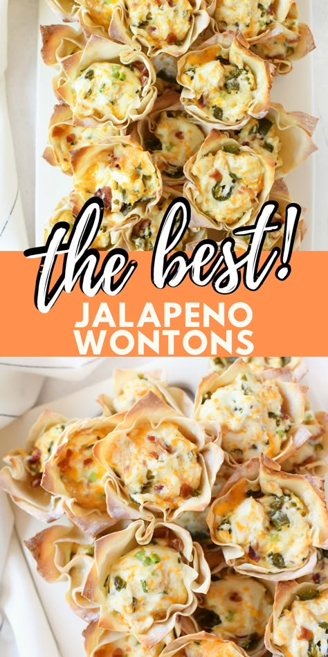 Wonton Jalepeno Popper, Wonton Jalapeno Cups, Baked Wonton Cups, Jalapeno Popper Wonton Cups, Jalapeno Poppers Wonton Cups, Jalapeño Wonton Cups, Jalapeño Popper Cups, Baked Wonton Wrapper Recipes Appetizers, Wonton Jalapeno Poppers