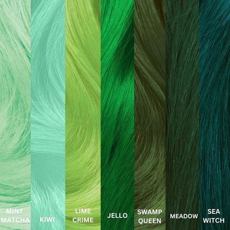 Soft Blue Hair Color, Dark Green Hair Color Ideas, Dark Green Hair With Highlights, Shades Of Green Hair Color, Moss Green Hair Color, Sage Green Hair Dye, Green Peekaboo Hair Blonde, Green Hair Dye On Brown Hair, Sage Green Hair Color