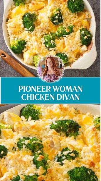 Pioneer Woman Chicken Divan is made using fresh broccoli, cooked chicken, shredded cheddar cheese, milk, and sour cream, along with condensed cream of mushroom soup and a blend of spices. This creamy Chicken Divan recipe is a comforting dinner that takes about 30 minutes to prepare and can serve up to 6 people. Divan Chicken Broccoli, Chicken Divan Recipe With Curry, Crockpot Chicken Divan, Shredded Chicken Casseroles, Chicken Divan Recipes, Chicken Divan With Rice, Chicken Divan With Curry, Chicken Devan, Pioneer Woman Dinner