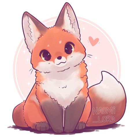 Cartoon Fox Cute, Cute Kitsune Drawing, Chibi Drawings Animals, Really Cute Drawings, Kawaii Fox Drawing, Naomi Lord Animals, Cute Fox Drawing Kawaii, Cute Fox Drawings, Cat Art Kawaii