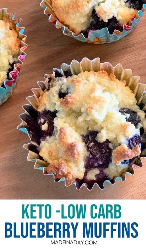 Blueberry Muffins Keto, Muffins Almond Flour, Muffins With Coconut Flour, Muffin Blueberry, Low Carb Blueberry Muffins, Almond Flour Blueberry Muffins, Low Carb Blueberry, Low Carb Muffin Recipes, Keto Blueberry Muffins