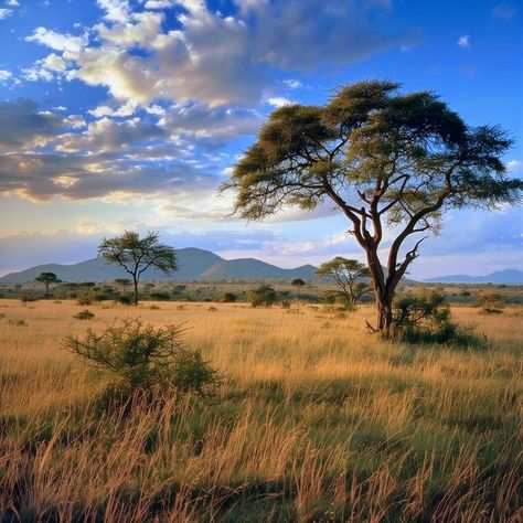 African Savannah Landscape, Savannah Aesthetic, Savannah Tree, Africa Sunrise, Savanna Landscape, South Africa Landscape, Savannah Desert, Savanna Biome, Savannah Landscape