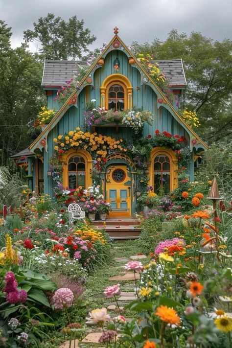 Craftsman Cottages, Fairy Cottage House, Fairytale Houses, Rustic Craftsman, Cottage Backyard, Whimsical Cottage, Magical House, Fairytale House, Cottage Aesthetic