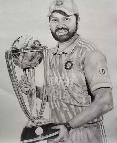 Rohit Sharma Sketch, Rohit Sharma Drawing, Art Room Doors, Pencil Sketches Easy, Drawing With Pencil, 30 Day Drawing Challenge, Motorcycle Drawing, Sketch Images, Loki God Of Mischief