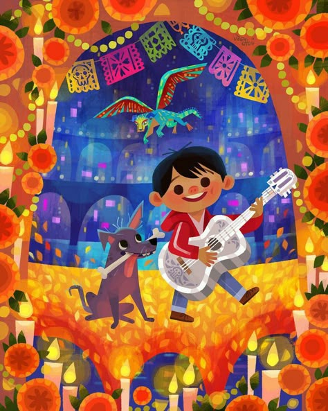 Joey Chou, Coco Movie, Pixar Coco, Disney Illustration, Disney Paintings, Animation Disney, Mary Blair, Karakter Disney, Disney Phone Wallpaper