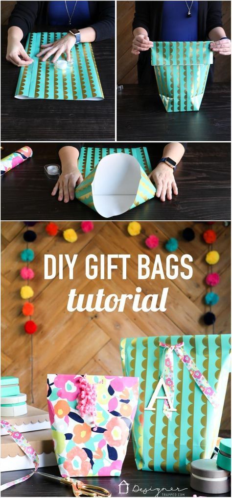 OMG! This is genius. Learn how to make a gift bag from wrapping paper. These are SO cute and are so much less expensive than store-bought gift bags. So excited about this DIY gift bag option! #giftswrappingdiy Gift Bag From Wrapping Paper, Bag From Wrapping Paper, Make A Gift Bag, Diy Gift Bag, How To Make A Gift Bag, Diy Gift Bags, Gift Bags Diy, Gifts Wrapping Diy, Creative Diy Gifts