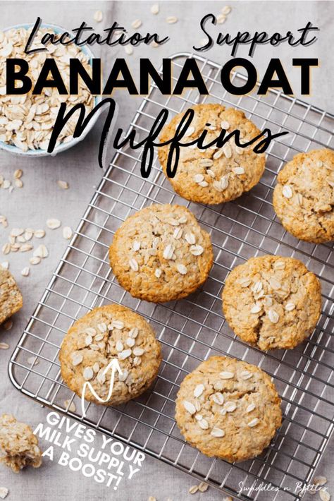 Lactation Foods, Lactation Snacks, Breastfeeding Cookies, Breastfeeding Snacks, Lactation Smoothie, Banana Oat Muffins, Breastfeeding Foods, Banana Oat, Lactation Recipes