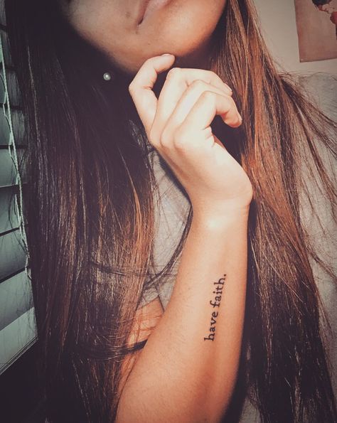 have faith. #tattoo Always Have Faith Tattoo, Have Faith Tattoo, Cross Wrist Tattoos, Faith Tattoo Ideas, Cross Tattoo On Wrist, Tattoo On Wrist, Faith Tattoo, Bff Tattoos, Tattoo Inspirations