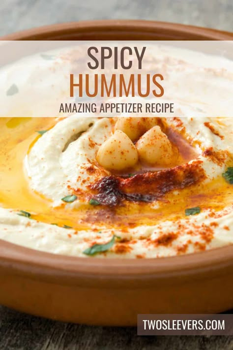 Spicy Hummus Recipe | Spicy Garlic Hummus - TwoSleevers Chili Hummus Recipe, Hot Honey Hummus Recipe, Spicy Hummus Recipe Homemade, Flavored Hummus Recipe, Humas Recipe Easy, Humas Recipe, Turkish Hummus Recipe, Hummus Recipe Garlic, Hummus Toppings