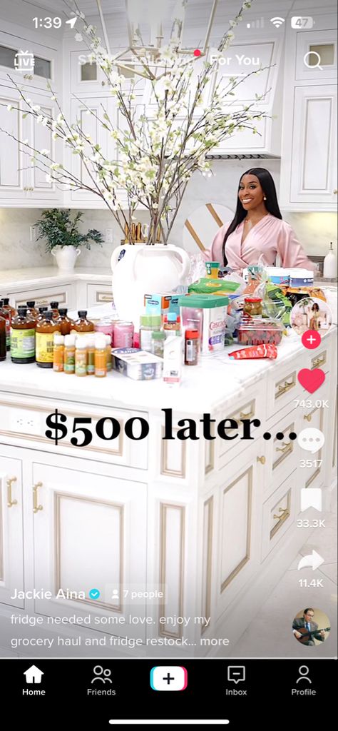 Jackie Aina Kitchen, Jackie Aina House, Jackie Aina, Shopping Aesthetic, Grocery Savings, Grocery Foods, Grocery Haul, Refrigerator Organization, Grocery Shop