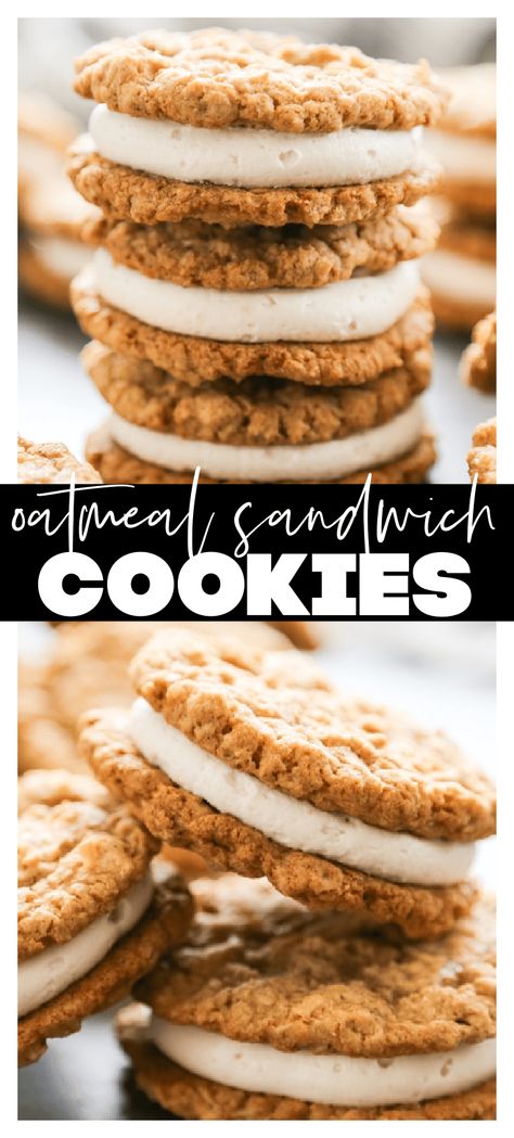 Oatmeal Sandwich Cookies - Dash of Sanity Oatmeal Sandwich Cookies, Homemade Oatmeal Cookies, Cooking Therapy, Dessert List, The Best Oatmeal, Everything Cookies, The Best Cookie Recipes, Easy Sandwich, Sandwich Cookie