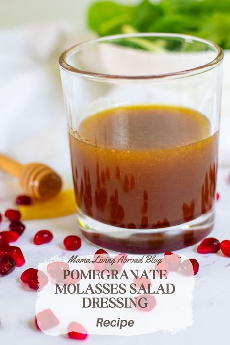 You will love to make and eat my Pomegranate Molasses Salad Dressing. So skip the store-bought dressing with this easy and delicious recipe. When you make salad dressings at home, you can control what ingredients go into your dressing. Homemade always tastes better! #jewishholidays #highholidays #kosherrecipes Pomegranate Salad Dressing, Pomegranate Molasses Dressing, Honey Salad Dressing, Rosh Hashana Recipes, Molasses Recipes, Rosh Hashanah Recipes, Pomegranate Salad, Salad Dressing Recipe, Vinegar And Honey