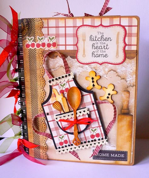 Scrapbook Cookbook, Scrapbook Recipe, Scrapbook Recipe Book, Recipe Book Covers, Recipe Book Ideas, Homemade Recipe Books, Recipe Book Design, Diy Cookbook, Recipe Album