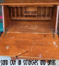 Painted Secretary Desks, Secretary Desk Makeover, Easy Diy Desk, Desk Makeover Diy, Vintage Secretary Desk, Desk Redo, Drop Down Desk, Upcycled Items, Vintage Writing Desk