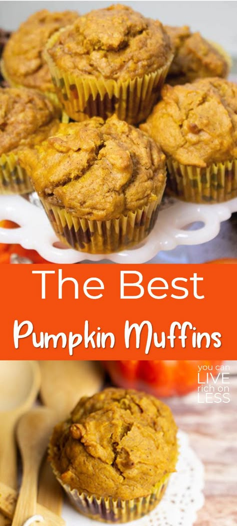 Homemade Pumpkin Muffins, Moist Pumpkin Muffins, Best Pumpkin Muffins, Vegan Pumpkin Muffins, Pumpkin Muffins Easy, Pumpkin Muffin Recipes, Spice Muffins, Pumpkin Spice Muffins, Pumpkin Chocolate Chips