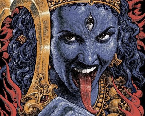 Kali Ma And Shiva, Kali Ma Goddess, Kali Ma Wallpaper, Kali Ma Art, Kali Goddess Art, Goddess Kali Art, Kali Illustration, Goddess Kali Tattoo, Kali Ma Tattoo