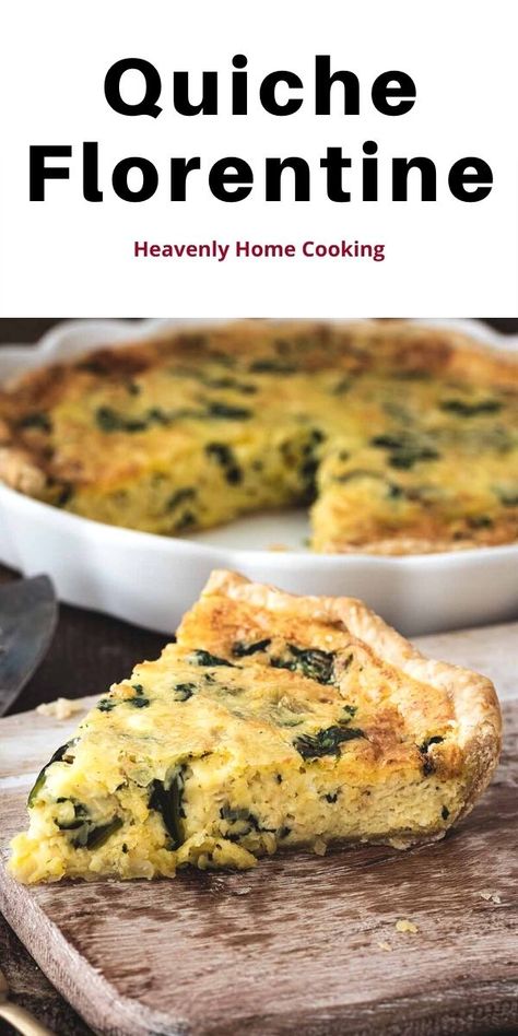 Quiche Florentine Recipe, Breakfast Quiche Recipe, Quiche Florentine, Florentine Recipe, Spinach Quiche Recipes, Eggs Spinach, Florentines Recipe, Easy Quiche, Breakfast Quiche Recipes