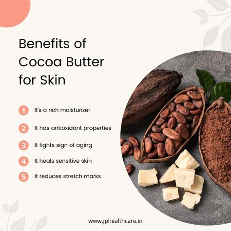 Cocoa Butter Benefits Skin, Chocolate Skincare, Cocoa Butter Benefits, Selfcare Recipes, Body Butter Recipe Homemade, Homemade Cocoa, Cocoa Butter Cream, Cocoa Butter Lotion, Shower Care