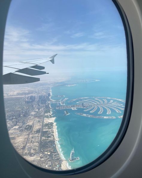 Dubai Tickets Pic, Dubai Airplane View, Dubai Flight View, Dubai From Plane, Dubai Flight, Dubai Tickets, The Palm Dubai, Bangladesh Travel, Plane Window